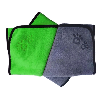 Полотенце для собак и кошек впитывающее из микрофибры 70*140см Petty зеленое-3