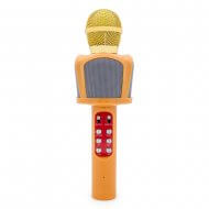 Караоке микрофон беспроводной WS-1816, золотой с подсветкой